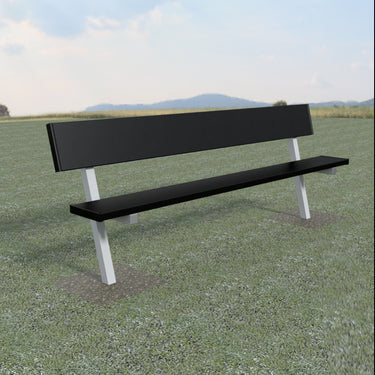 Player Bench with Seat Back - 7-1/2 ft. - In-Ground (Powder Coated)